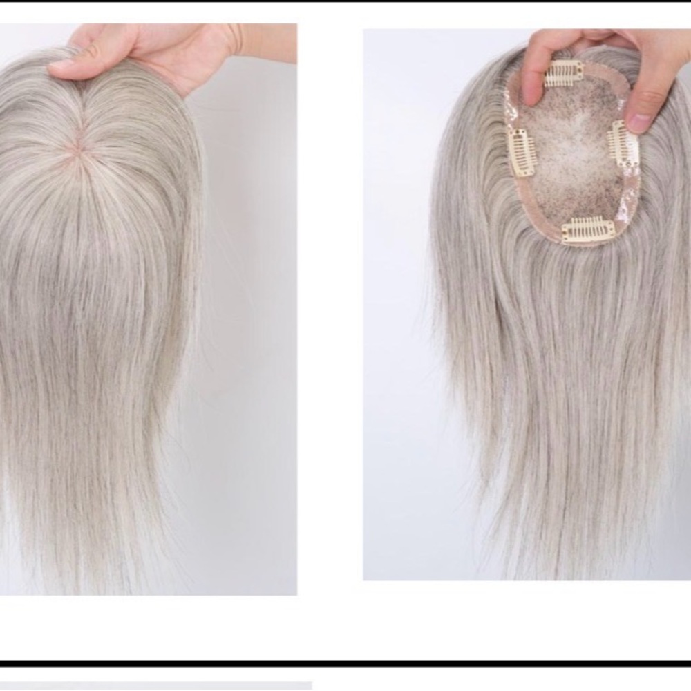Women's platinum gray Hair Topper